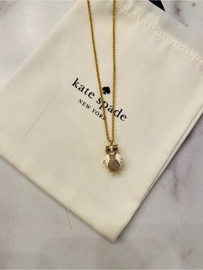 KATE SPADE Gold Star Bright Snow Owl Necklace